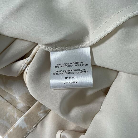 Gal Meets Glam Beige Chiffon Button-Down Midi Dress Women’s Size 4 Belted NWOT - Picture 11 of 12